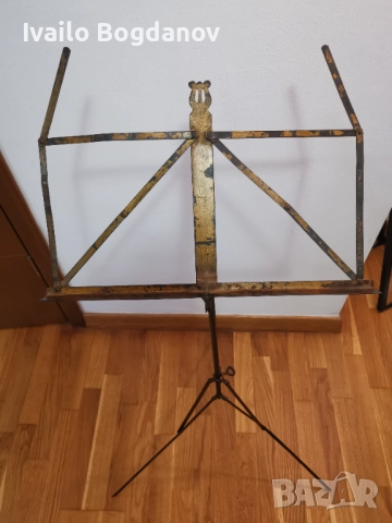 Стара метална стойка за ноти, снимка 3 - Антикварни и старинни предмети - 52503875