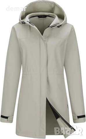 Дамско яке baleaf с поларена подплата, дълго, леко, водоустойчиво, ветроустойчиво
