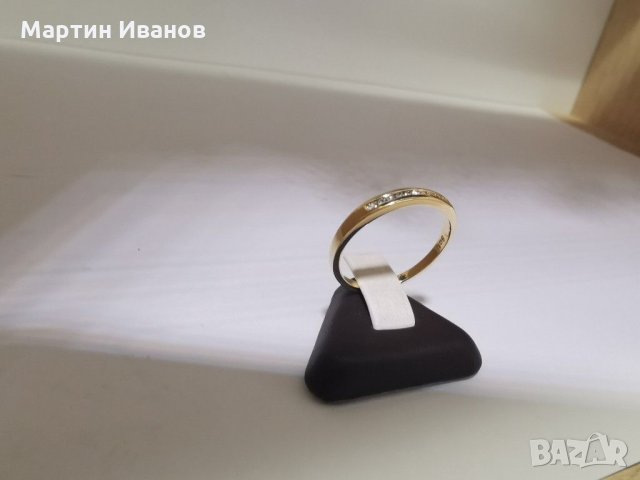 Златен пръстен с диаманти 9 карата , снимка 3 - Пръстени - 30077798
