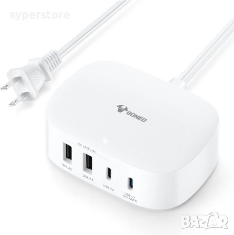 Зарядно 220V 4 USB порта и Type C, 35W Fast Charge Digital One SP00883 Quick Power Charge 3.0, 1м
