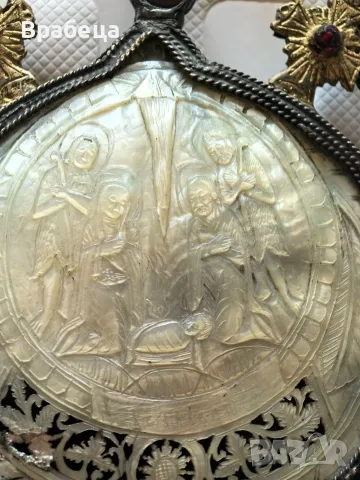 Възрожденски накит. Панагия. Седеф. Религия , снимка 5 - Антикварни и старинни предмети - 56140754