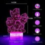 3D LED нощна лампа Paw Dog Patrol,16 цвята, които се променят с дистанционно управление, снимка 1
