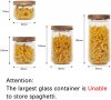 Комплект 4 стъклени контейнера за съхранение на храни с дървен капак, снимка 2