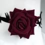Карнавален аксесоар – чокър с бордо роза и черни кадифени бодли_1244631, снимка 3