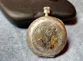 Стар с ПОЗЛАТА СРЕБЪРЕН ДЖОБЕН ЧАСОВНИК ВИСОКА ПРОБА СРЕБРО РЪЧНА ФЛОРАЛНА РЕТРО ОРНАМЕНТИКА 22410, снимка 14