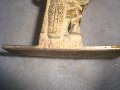 СТАРА ТРАДИЦИОННА ФОЛКЛОРНА ОЛОВНА СТАТУЕТКА - ПОСТАВКА Тайланд с ПОЗЛАТА и ЕМАЙЛ-ПАСТА 30949, снимка 8