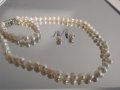 Комплект от перли - колие, гривна и обеци, снимка 2