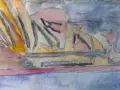 Sydney Opera House – оригинална акварелна картина с рамка, снимка 6