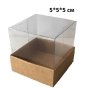 5x5x5 картонена кутия прозрачен капак картонени кутии ръчна изработка сувенир сапун фигурка кутийка, снимка 1 - Други - 40861714