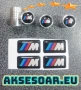 Качествен нов комплект 4 бр. стикери за BMW M Performance + 4 бр. капачки за вентили на гуми за кола, снимка 3