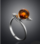 Сребърен пръстен с балтийски кехлибар. Сребро 925, снимка 3