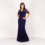 ИЗГОДНО Официална дълга дантелена дамска рокля в тъмно синьо и кралско лилаво от 269 на 179лв, снимка 1 - Рокли - 44192083