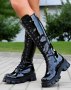 Равни ботуши - черен лак - K08, снимка 3