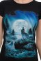 Нова дамска тениска с дигитален печат Вълк, пълнолуние, Серия вълци, снимка 2