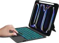 ROOFEI Калъф с клавиатура за iPad Pro 11-инчов (M4, 2024, A2836,A2837,A3006), 7 цветна подсветка, снимка 7