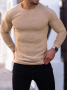 Ежедневна мъжка тениска с дълги ръкави и кръгло деколте с вертикални райета, 5цвята , снимка 3