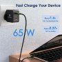 Нов 3-портов Type C PD PPS QC Fast Charge Бързо зареждане 65W USB C Стенен адаптер Зарядно, снимка 4