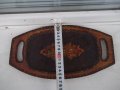 Поднос стар дървен пирографиран, снимка 5