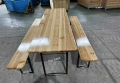 Сгъваем комплект градинска маса с 2 пейки - От чамово дърво, снимка 1