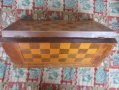голяма Стара дървена кутия за шах и табла , снимка 3