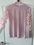 Разкошна памучна памук  бежова розова пепел от рози блуза 3D 3Д цветя , снимка 9