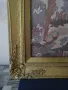 Стар голям гоблен в красива остъклена барокова дървена орнаментирани рамка. , снимка 3