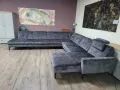 Голям сив П образен ъглов диван от плат с ел. лежанка "LS701521", снимка 9