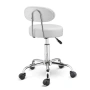 Козметична табуретка с облегалка - Бяла медицинска табуретка с колелца, снимка 3
