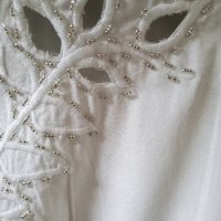 Бяла памучна риза с декорации, снимка 6 - Ризи - 37890370