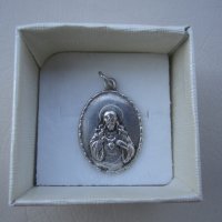 Старинен сребърен, сребро медальон иконка,гема,висулка Господ Бог Иисус Христос , снимка 1 - Други - 29349524