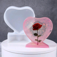 Сърце рамка на стойка за снимка силиконов молд форма за направа изработка от смола глина шоколад, снимка 3 - Форми - 33177769
