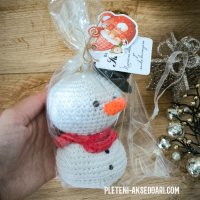 Плетена играчка за елха Снежко, снимка 4 - Коледни подаръци - 42865926