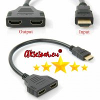 HDMI сплитер кабел HD 1080P 4K видео адаптер 1 вход 2 изходен порт Hub за X-box PS3/4/5 DVD HDTV PC , снимка 15 - Приемници и антени - 35214433