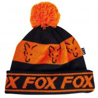 Шапка зимна FOX BLACK & ORANGE Lined Bobble, снимка 1 - Екипировка - 31070351