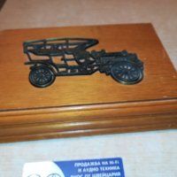 дървена кутия с метална кола-внос франция 19х12х5см, снимка 4 - Колекции - 30194463