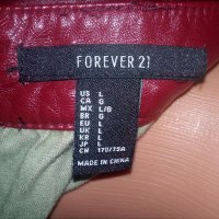 Forever-L-Кожена къса пола в бордо, снимка 5 - Поли - 35109876
