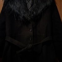 Черно късо палто за макси дами , снимка 2 - Палта, манта - 44717525
