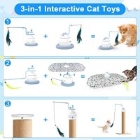 Нова 3 в 1 Интерактивна играчка за котки Електронна с перо игра домашен любимец, снимка 2 - За котки - 42108145