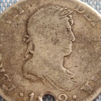 Сребърна монета 2 реала 1822г. Фернандо седми Мексико 13693, снимка 2 - Нумизматика и бонистика - 42915234