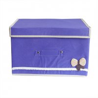 1734 Текстилна сгъваема кутия за съхранение с декорация панделка, снимка 11 - Органайзери - 30349090