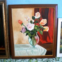 Маслена картина с цветя., снимка 1 - Картини - 30158441