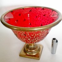 Белгийска стъклена купа фруктиера, снимка 2 - Други ценни предмети - 37381355