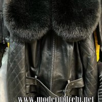 Дамско кожено яке естествена агнешка кожа и лисица код 111, снимка 1 - Якета - 39388318
