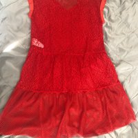 Marccain Червена дантелена плажна рокля, снимка 5 - Рокли - 30405134
