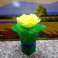 Хартиени рози- ръчна изработка, снимка 11 - Изкуствени цветя - 31989999
