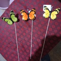 комплект 3 стика пеперуди , снимка 1 - Декорация за дома - 44929245