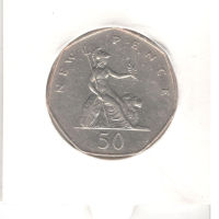 United Kingdom-50 Pence-1977-KM# 913-Elizabeth II 2nd portr., снимка 3 - Нумизматика и бонистика - 44593791