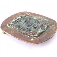 Стара бронзова тока с етно мотиви №0923, снимка 3 - Антикварни и старинни предмети - 34326366