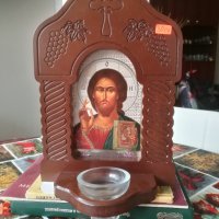 Дърворезба-домашен иконостас с иконопис "Исус Христос", снимка 1 - Други стоки за дома - 31351953