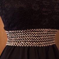 Нова черна воалена рокля S размер, снимка 3 - Рокли - 33738313